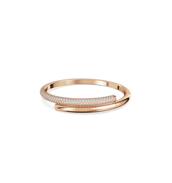 SWAROVSKI PULSERA DEXTERA, CIERRO MAGNETICO,
 BLANCO, BAÑO TONO ORO ROSA