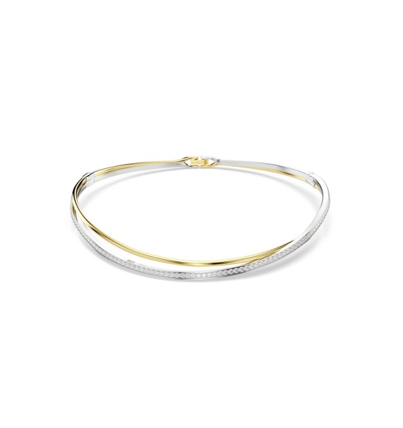 SWAROVSKI GARGANTILLA HYPERBOLA, TALLA REDONDA,
 BLANCA, COMBINACIÓN DE ACABADOS METALICOS