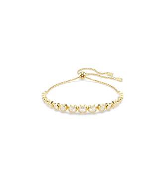 SWAROVSKI PULSERA TENNIS IMBER, TALLAS REODNDAS COMBINADAS BLANCAS,
 BAÑO TONO ORO