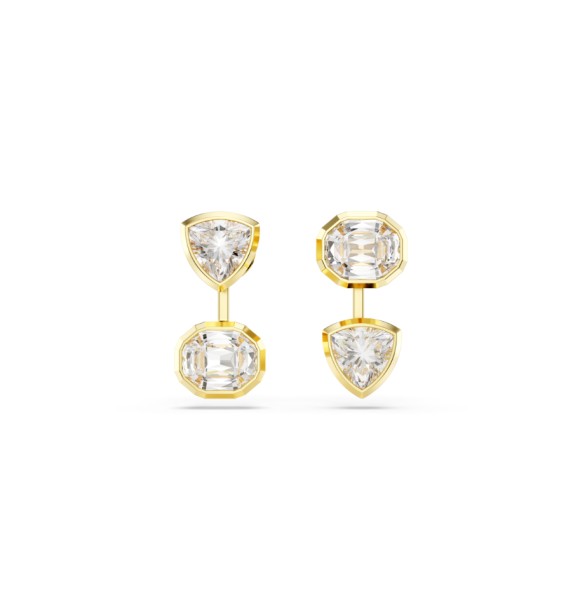 SWAROVSI 5705461 PENDIENTES EAR JACKET IMBER, DISEÑO ASIMETRICO, TALLAS MIXTAS BLANCOS, BAÑO TONO ORO