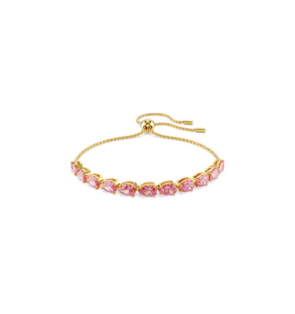 SWAROVSKI PULSERA MATRIX TALLA PERA ROSA,
 BAÑO TONO ORO