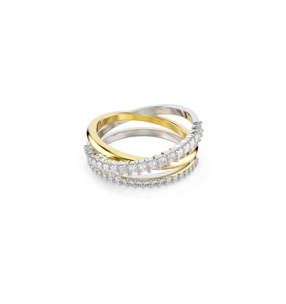 SWAROVSKI ANILLO HYPERBOLA, TALLAS MIXTAS BLANCO,
 COMBINACIÓN DE ACABADOS METÁLICOS.