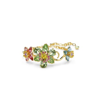 SWAROVSKI PULSERA IDYLLIA, TALLAS MIXTAS,
 FLOR MULTICOLOR, BAÑO TONO ORO
