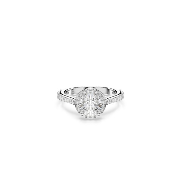 SWAROVSKI ANILLO UNA ANGELIC, TALLA REDONDA,
BLANCO, ACABADO EN TONO PLATEADO