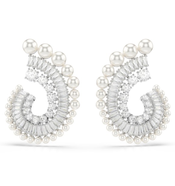 SWAROVSKI PENDIENTES PRESION CRYSTAL PEARL