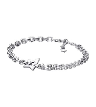 PANDORA 592409C01-16 Pulsera de plata de ley con forma de estrella fugaz y circonitas cúbicas transparentes