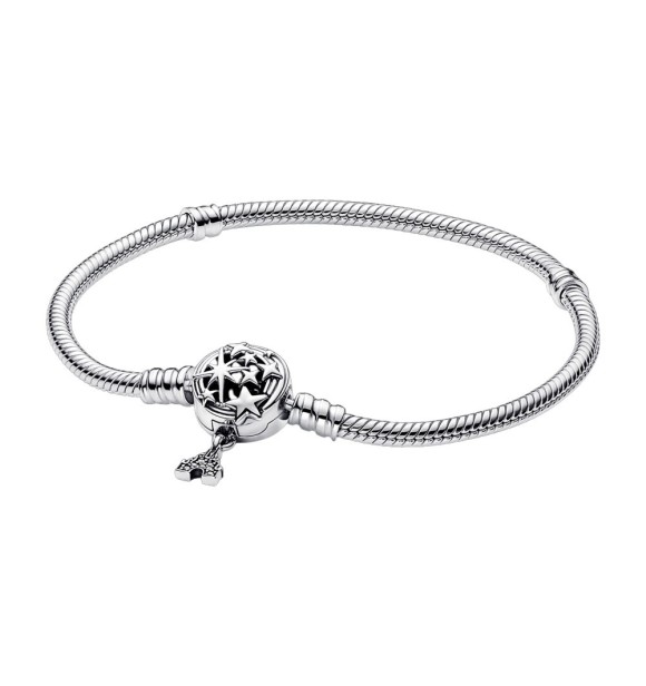 592759C01-19 Disney Parks Castle sterling silver bracelet with clear cubic zirconia