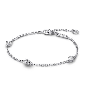 593109C01-16 Sterling silver bracelet with 0.30 ct TW G-J VS+ round brilliant excellent cut lab-grown diamond