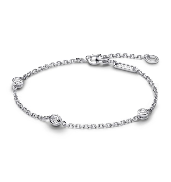 593109C01-16 Sterling silver bracelet with 0.30 ct TW G-J VS+ round brilliant excellent cut lab-grown diamond