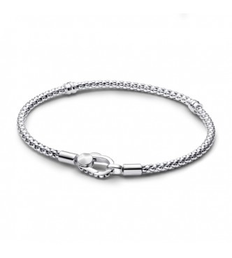 PANDORA 593681C00 Pulsera de plata de ley con cadena tachonada