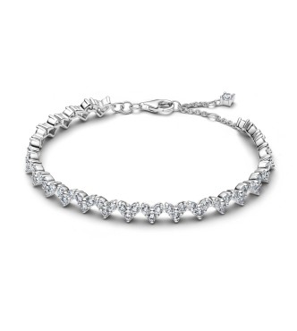 PANDORA 594390C01 Heart sterling silver tennis bracelet with clear cubic zirconia