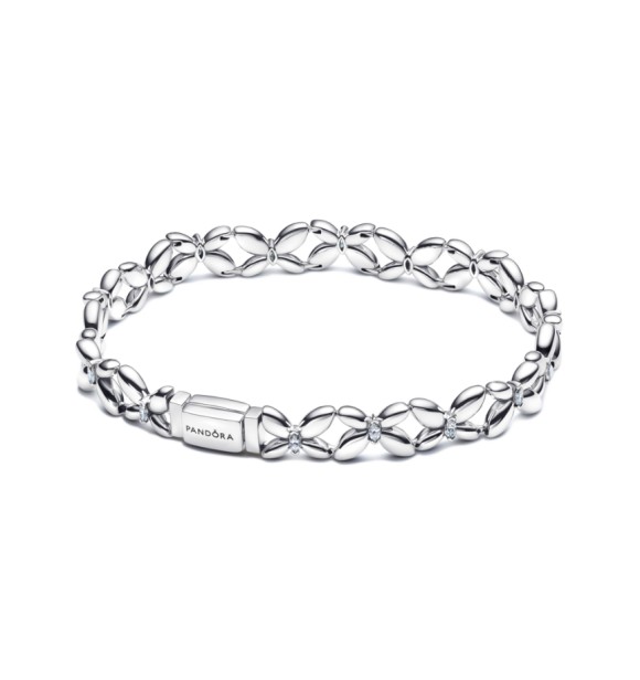 PANDORA 594575C01 Pulsera de plata de ley con forma de mariposa y circonitas transparentes