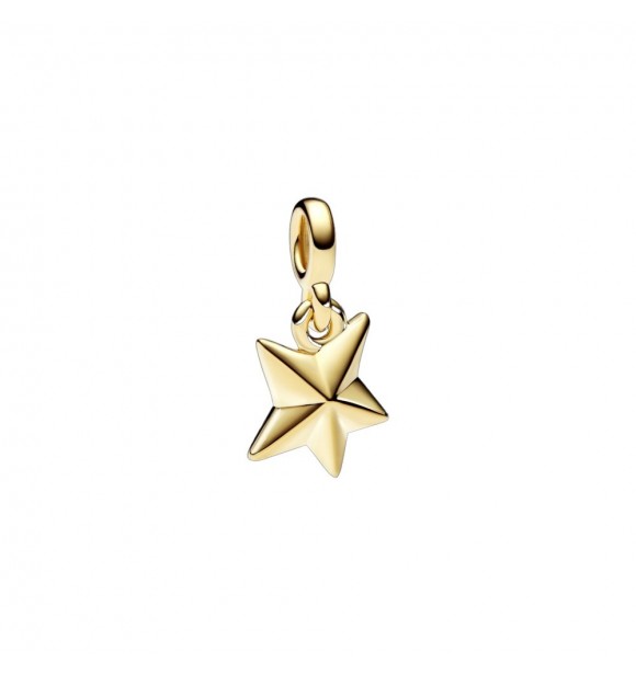 PANDORA 762299C01 Colgante mini estrella chapado en oro de 14k con esmalte negro