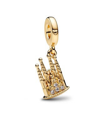 762709C01 Sagrada Familia 14k gold-plated dangle with clear cubic zirconia