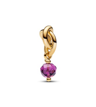 763462C02 14k Gold-plated dangle with sweet grape purple crystal