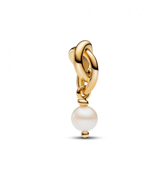 PANDORA 763462C06 Colgante bañado en oro de 14 k con perla cultivada de agua dulce blanca tratada