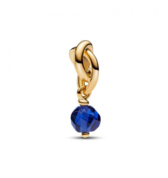 PANDORA 763462C09 Colgante bañado en oro de 14k con cristal azul princesa