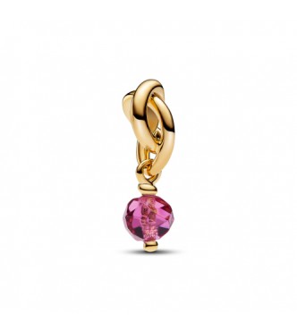 PANDORA 763462C10 Colgante bañado en oro de 14k con cristal rosa flox