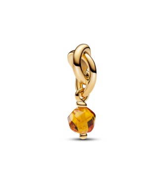 763462C11 14k Gold-plated dangle with honey coloured crystal