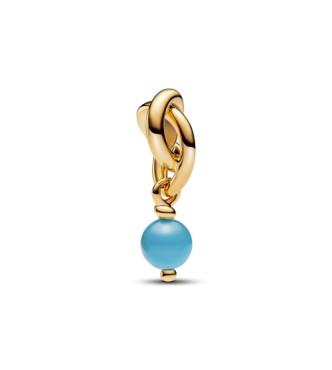 763462C12 14k Gold-plated dangle with capri blue crystal