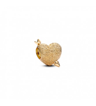 PANDORA 763666C00 Charm de corazón y flecha bañado en oro de 14k