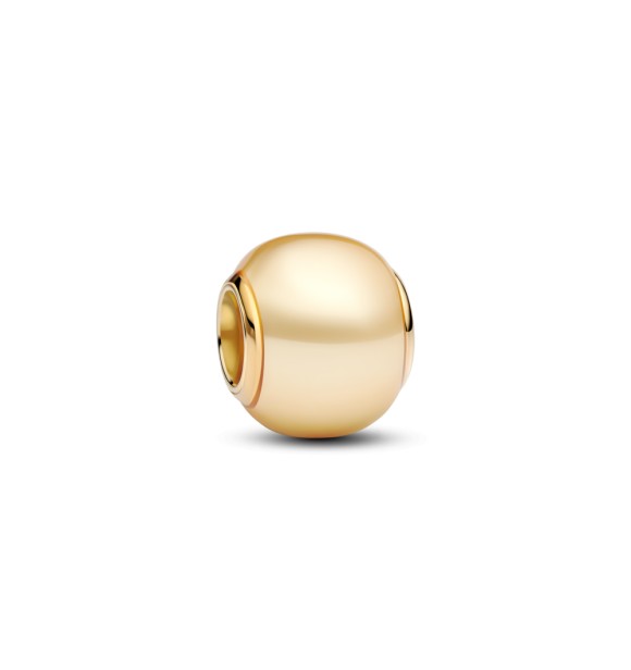 PANDORA 763781C01 Charm bañado en oro de 14k con perla artificial lacada en amarillo