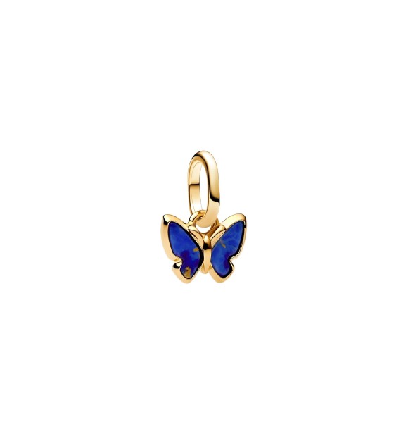 PANDORA 763825C01 Butterfly 14k gold-plated mini dangle with imitation lapis lazulli