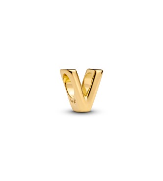 763968C00 Letter V 14k gold-plated charm