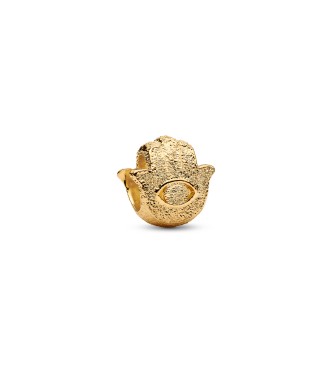 PANDORA Textured hamsa hand 14k gold-plated mini charm