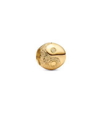 PANDORA Textured yin and yang 14k gold-plated mini charm