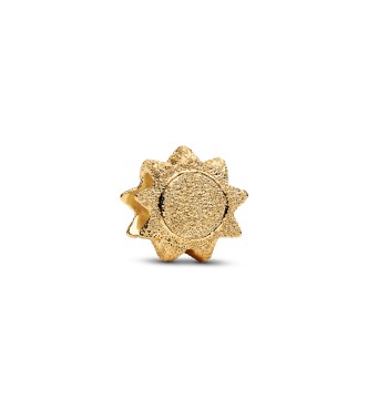 PANDORA Textured sun 14k gold-plated mini charm