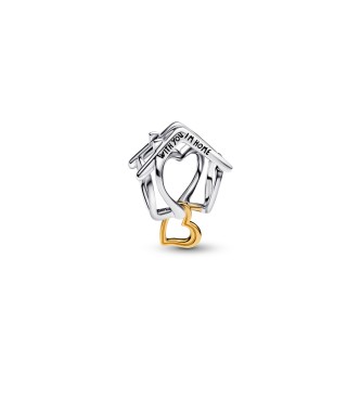 PANDORA 764145C00 Charm para el hogar en plata de ley y baño de oro de 14k