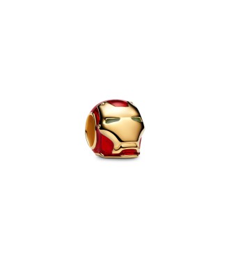 764213C01 Marvel Iron Man 14k gold-plated charm with glow in the dark and red enamel