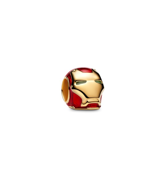 764213C01 Marvel Iron Man 14k gold-plated charm with glow in the dark and red enamel