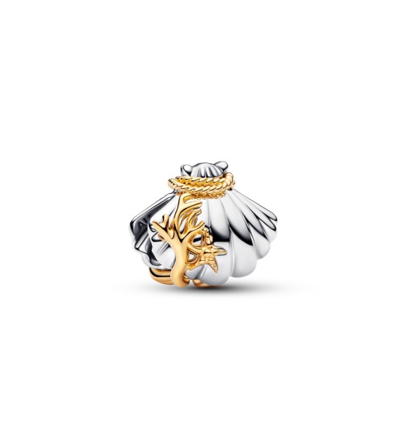 764403C01 Disney Ariel sterling silver and 14k gold-plated charm with 0.012 ct TW G-I VS+ round brilliant very good cut lab-grown diamond