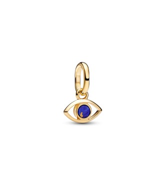 764609C01 Evil eye 14k gold-plated mini dangle with imitation lapis lazuli