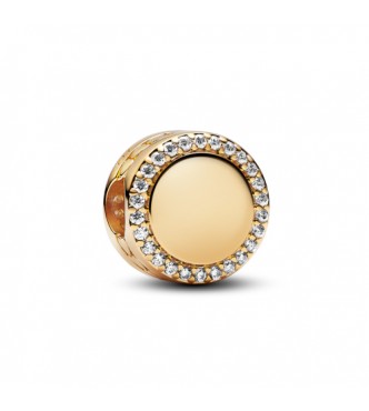 PANDORA 768747C01 Charm grabable bañado en oro de 14k con circonita cúbica transparente