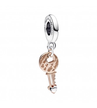 Key sterling silver and 14k rose gold-plated dangle