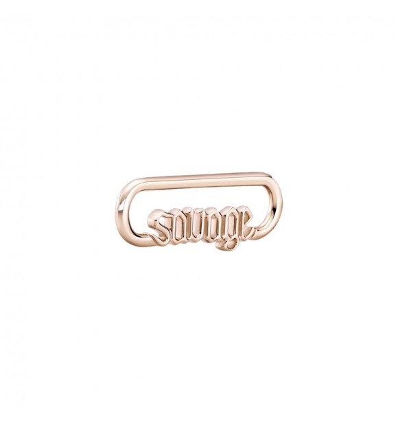 Savage script 14k rose gold-plated long link