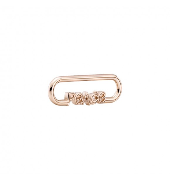 Peace script 14k rose gold-plated long link