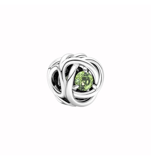 790065C03 Sterling silver charm with spring green crystal