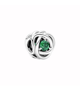 790065C08 Sterling silver charm with royal green crystal