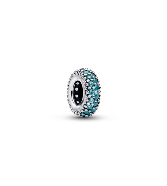 791359C01 Abstract sterling silver spacer with icy blue crystal