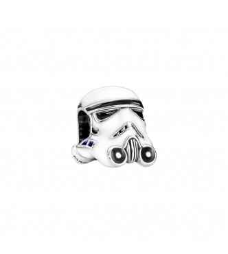 Charm en plata de primera ley Casco Stormtrooper  Star Wars adornado con esmalte blanco  negro y azul