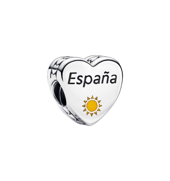 792015C00_E070 Espana sterling silver charm with yellow enamel