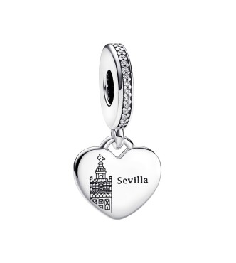 792017CZ_E022 Sevilla La Giralda sterling silver dangle with clear cubic zirconia