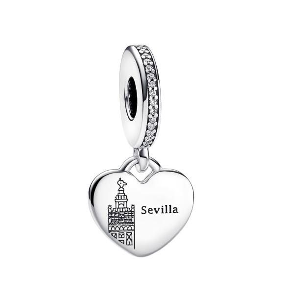 792017CZ_E022 Sevilla La Giralda sterling silver dangle with clear cubic zirconia