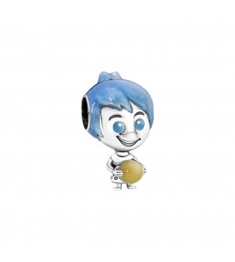 Charm en plata de primera ley Joy de Pixar Brillante adornado con esmalte azul brillante y caramelo que brilla en la oscuridad