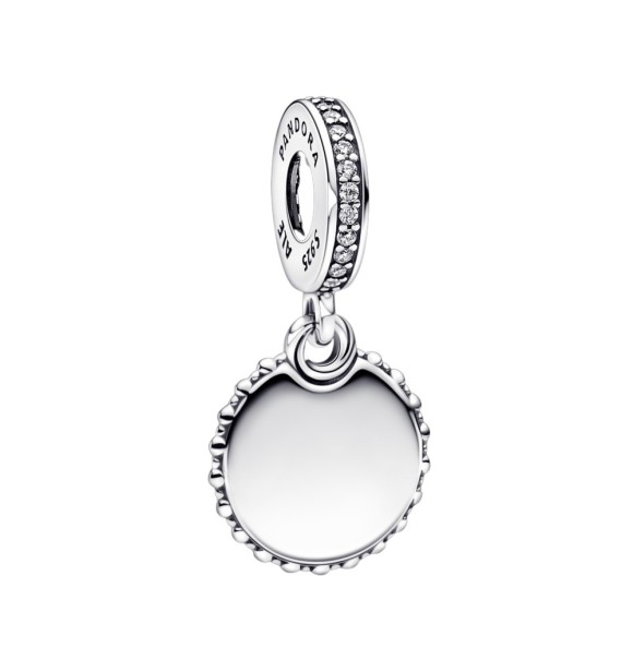 792448C01 Disney Parks engravable sterling silver dangle with clear cubic zirconia