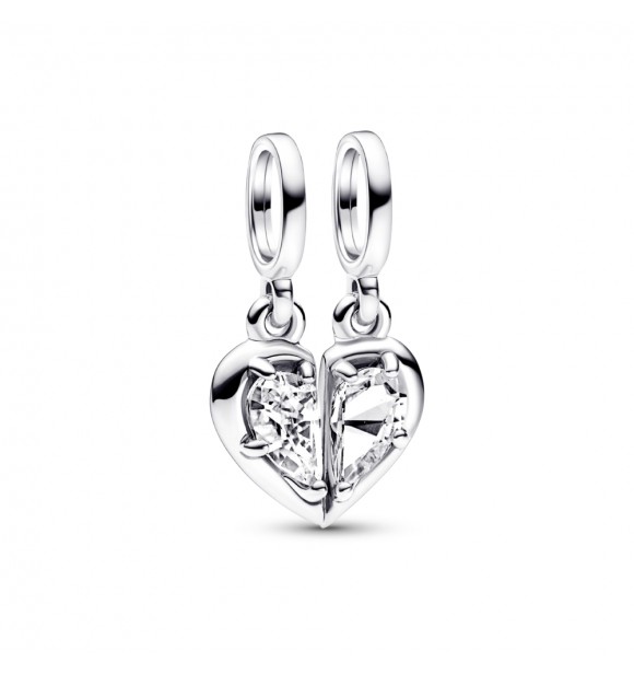 PANDORA 792643C01 Colgante corazón de plata de primera ley con circonitas cúbicas transparentes